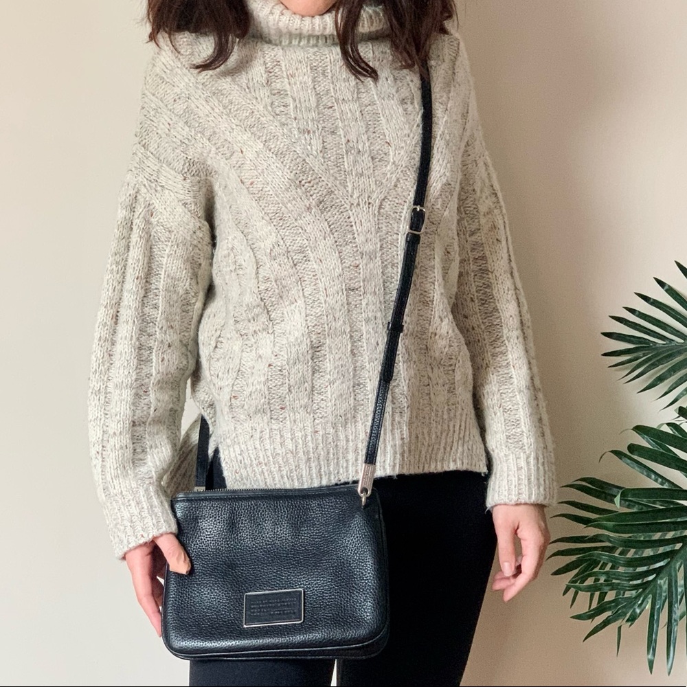 Marc Jacobs workwear black leather crossbody purse